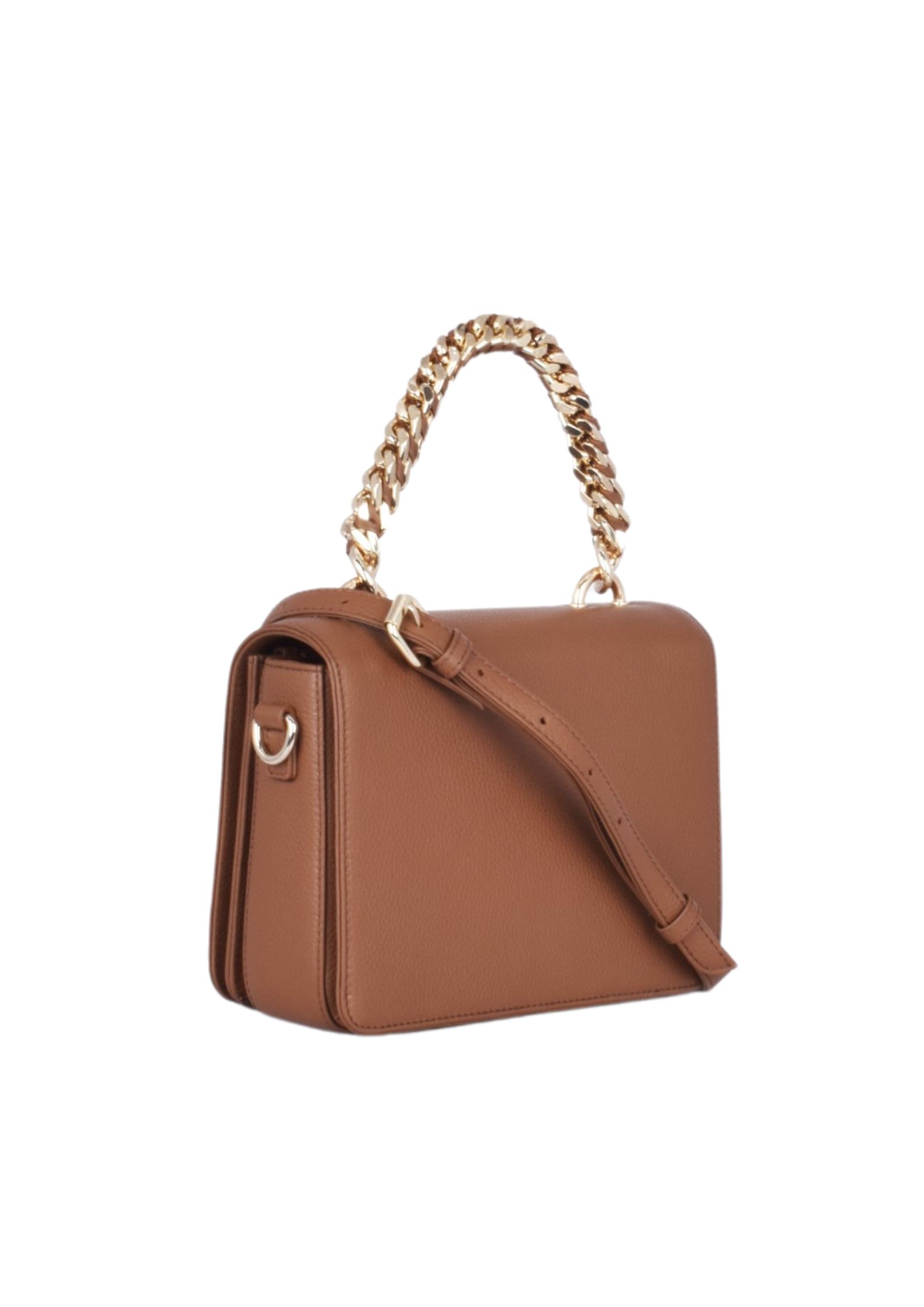 Split Flap Crossbody Kette, cognac